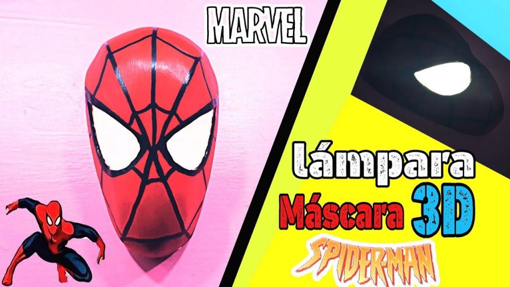 Plantilla De Lámpara Máscara 3D Spiderman